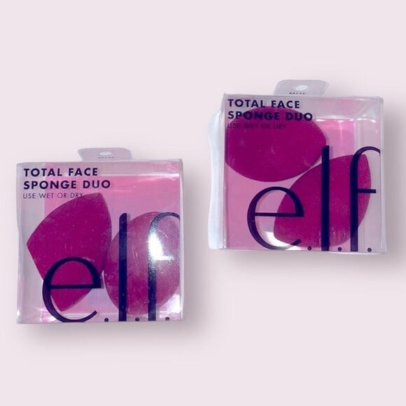 E.l.f. Total Face Sponge Duo Latex Free Face Beauty Blending Sponge - Picture 1 of 5